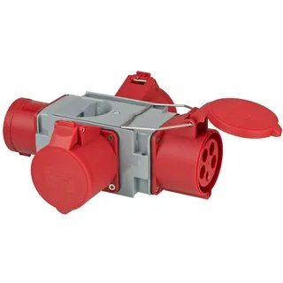 Brennenstuhl CEE Stromverteiler IP44 (1x CEE Stecker 400V/32A & 3x CEE Steckdosen 400V/32A, für den ständigen Einsatz im Außenbereich, Baustellen und in landwirtschaftlichen Betrieben)