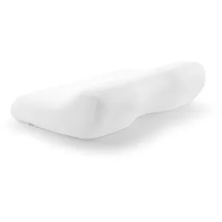 TEMPUR ErgoPlus MDV Kopfkissen Memory Foam, ergonomisches Nackenstützkissen für Rücken- und Seitenschläfer, Liegefühl fest, Queen L (64 x 32 x 12.5/7 cm), Weiß