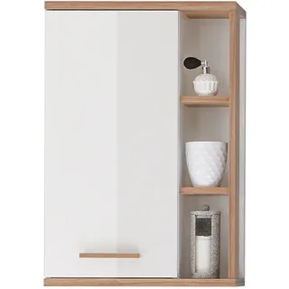 Pelipal Bad-Hängeschrank Quickset 923 Weiß Glanz-Riviera Eiche 50,5 cm