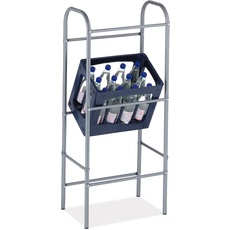 Bild von Getränkekistenregal, HxBxT 116 x 50 x 32 cm, Getränkekistenständer für 3 Kisten, Stahl, Bierkistenregal, grau