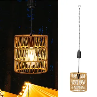 Outdoor HäNgelampe Mit Batterie, Akku Pendelleuchte With Warm White, 6 Hour Timer, 4*AA Akku HäNgelampe For Patio, Bar, Garden, Patio, Living Room, Bedroom Boho Deko