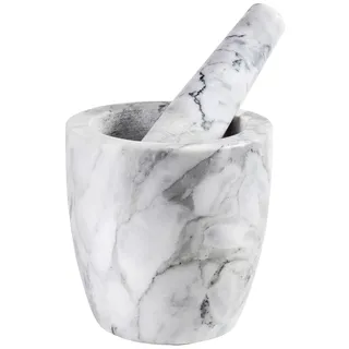 Brightium Mörser aus Marmor, 12 cm, ideal zum Zerkleinern und Mischen von Zutaten in Küche und Backen.
