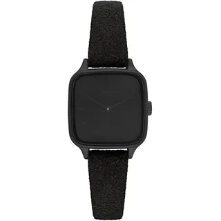 KOMONO Kate Black Suede Japanische Analoge Quarzuhr für Damen mit Wildlederband