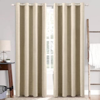 MIULEE Verdunklungsvorhänge mit ösen Gardinen Leinenoptik 2er Set 225 x 140 cm Taupe Vorhang Blickdicht mit Ösen Thermovorhang Kälteschutz Vorhänge Wohnzimmer Schlafzimmer Wärmeisolierend