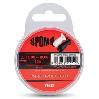 Spomb Braided Verjüngtes Vorfach 10 M - Red - 50-20 Lbs