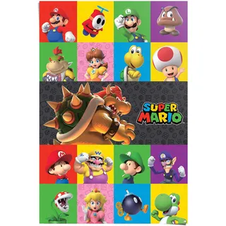 Reinders! Reinders "Super Mario - characters", Kinderzimmer - mehrfarbig, - 150 gr. Papier - Games - 61x91,5 cm, farbe bild(er): mehrfarbig