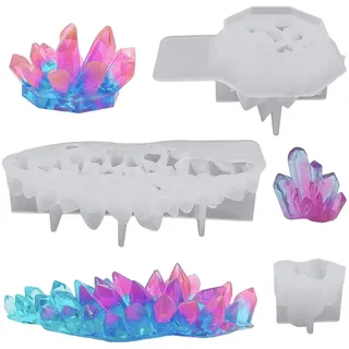 FineGood Kristallharzformen, 3 Stück, Kristallharzformen, Quarz-Stein, Silikonformen für Harz, DIY, Kristallstein, Epoxidharz, Formen für Schmuck, Kerze, Seife, Heimdekoration