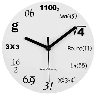 Timelike 20 cm Wanduhr, modernes Design, mathematische Gleichungsuhr, jede Stunde gekennzeichnet durch eine einfache mathematische Gleichung