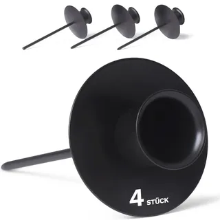 Novaliv 4X Kerzenpick Stabkerzen SCHWARZ Kerzenhalter für Adventskranz Kerzenpin Weihnachtskranz