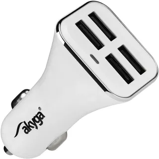 Akyga AK-CH-09 4x USB Ladegerät 34 W USB-A Weiß KFZ