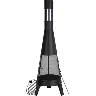 Terrassenofen Gartenkamin Aztekenofen Chimenea Feuerstelle 508x1495mm - Schwarz