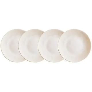 Butlers Teller 4er-Set Atlantis 23 cm , Beige , Keramik , 23x3x23 cm , Geschirr, Teller