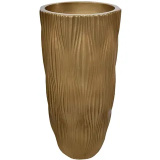 Ambia Home Vase , Goldfarben , Kunststoff , rund , 70 cm , handgemacht, zum Stellen, auch für frische Blumen geeignet , Dekoration, Vasen, Bodenvasen