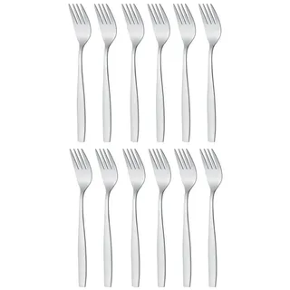 Gräwe Tafelgabeln 12 Stück, Essgabel aus rostfreiem Edelstahl, handpoliert, spülmaschinengeeignet - Serie Königstein