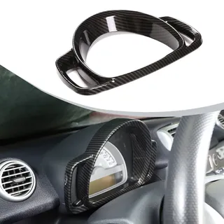 DIYUCAR ABS-Kunststoff-Armaturenbrett-Rahmen-Zierring für Smart 451 Fortwo 2009-2015 Innenausstattung (Kohlefaser)