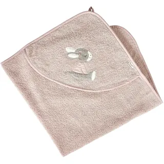 Sterntaler Kapuzenbadetuch Esel Emmi Girl, geeignet ab Geburt, saugfähiges Baumwoll-Badetuch mit Kapuze und süßer Esel Emmi Girl Applikation, kuschelig nach dem Baden – Zartrosa – 80x80x0,5 cm