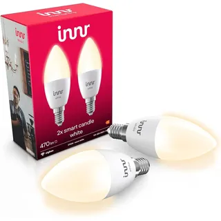 Innr Zigbee Smart Lampe E14, funktioniert mit Alexa und Hue* (Bridge erforderlich), warmweiß, Smart Glühbirne E14 dimmbar, Smart Home Lampe, 2-Pack