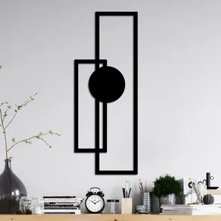 Wallity Stylish Black Decorative Metal Wall Accessory, 32 x 85 cm | 100% Metal, 1.5 mm Thick | Easy Wall Mounting, Perfect for Modern Decor
