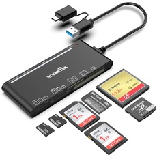 USB C USB3.0 Multi-Kartenleser, SD/TF/CF/Micro SD/XD/MS 7 in 1 Speicherkartenleser/Adapter/Hub für SD SDXC SDHC CF CFI TF Micro SD Micro SDXC Micro SDHC MS MMC UHS-I Karten, für Windows/Mac/Android