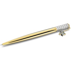 Bild Kugelschreiber, Weißer Stift mit Goldlegierungsschicht, Edlen Swarovski Kristallen und Sternanhänger