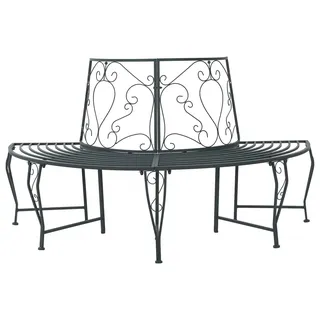 vidaXL Baumbank 4-Sitzanzahl 160 x 80 x 89 cm Stahl Silber Grau - Grau