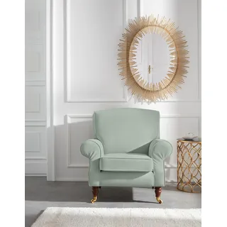 Home Affaire Sessel Rennes Baumwollmix 90 x 90 x 93 cm Grün/Mint mit Rollen