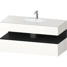 Duravit Qatego Einbauwaschtisch mit Konsolenwaschtischunterbau, 1200x550x600mm, Nische Eiche Schwarz, QA4787016, Farbe: Weiß Hochglanz