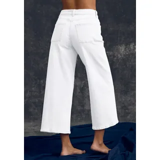 7/8-Jeans LASCANA "in modischer Culotte-Form", Damen, Gr. 46, N-Gr, weiß, Denim/Jeans, Obermaterial: 98% Baumwolle, 2% Elasthan, unifarben, figurumspielend knöchelfrei, Jeans 7/8-Jeans, aus Baumwoll-Denim, Straight-Leg, Sommerhose, Topseller