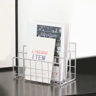 LIKEUDO Silber Metall Schreibtisch Büro Zeitschriften Holder Desktop Magazinhalter Zeitschriftensammler Sorter