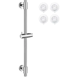 KES Duschstange ohne Bohren Brausestange Edelstahl 18/8 Duschstange mit Duschkopfhalterung Duschkopf Halterung Wandstange Kleben Poliert, F209S100DF-PS