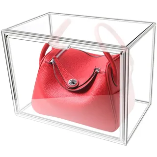 YFZYT 1 Stück Acryl Vitrine Schaukasten Transparent, 36x22x28cm Aufbewahrungsbox Stapelbare Acrylbox Displaybox, Handtaschen Aufbewahrung Organizer, für Buch Spielzeug Kosmetik Schuhe Bücher