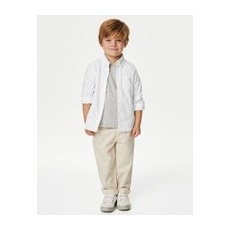 Boys M&S Collection Pure Cotton Oxford Shirt (2-8 Yrs) - White, White - 3-4 Y