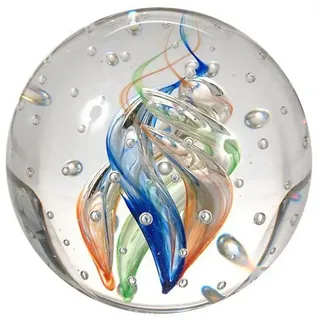 Pfronten Kleine Sulfide, Bunte Spirale mit Blasen, Traumkugeln, Glaskugel, Briefbeschwerer, Desir-Boule