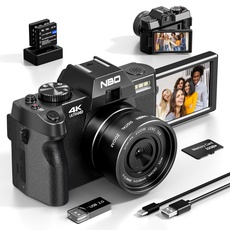 NBD Digitalkamera 4 K, 4K 48mp-videokamera automatisch angezockt, 16-mal digitalisiert, tk orca, tk orca in den digitalisierten dargestellt (Black)