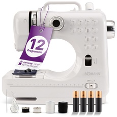 Bild von Bomann® NM 6063 CB Nähmaschine für Anfänger mit 12 Stichmustern Sewing Machine mit Vor- u. Rückwärtsnähfunktion & 2 Geschwindigkeitsstufen mit Batterie- oder Netzbetrieb & blendfreiem LED-Licht |