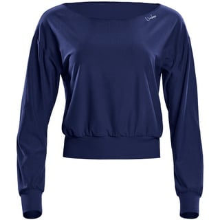 Winshape Functional Light and Soft Cropped Long Sleeve Top Ls003ls Yoga-Shirt, Dark-blue, XL