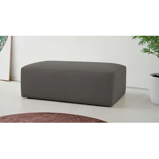 OTTO home Polsterhocker »Koa Pouf, Webstoff, Cord, Struktur, Chenille« Wellenunterfederung, weicher Lounge-Sitzkomfort, grau