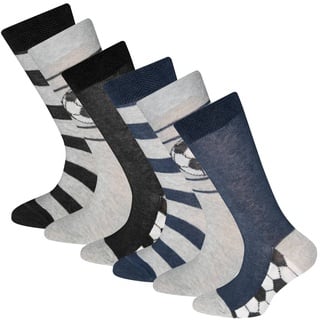 Ewers Jungen Socken 6er Pack in Grau/Schwarz/Blau