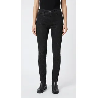 Skinny-fit-Jeans MAC "DREAM SKINNY chain glitter", Damen, Gr. 38, Länge 30, schwarz, schwarz, Denim/Jeans, Obermaterial: 83% Baumwolle, 15% Polyester, 2% Elasthan, gemustert, skinny fit knöchellang, Jeans Skinny-fit-Jeans, mit Glitzersteine Muster