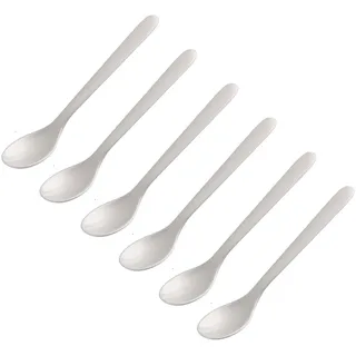 FACKELMANN | 6er Set Eierlöffel Frühstückslöffel 14 cm | Farbe: Weiß | hochwertiger Kunststoff | ideal für den Frühstückstisch