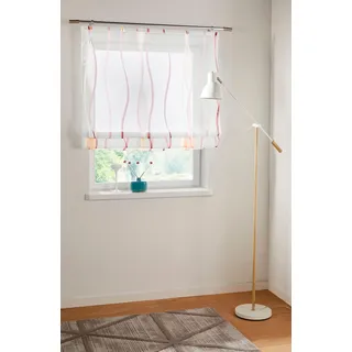 OTTO home Raffrollo "Dimona" mit Klettschiene Transparent, Voile, Polyester, Wellen, creme, terra