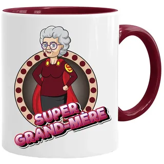 Acen Merchandise | Super Großmutter Tasse | Lustiger Keramik Kaffeebecher mit Spruch | Originelle Geschenkidee für Oma zum Geburtstag Ostern Muttertag | Witzige Teetasse 350 ml