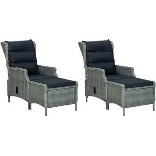 vidaXL 7-tlg. Garten-Essgruppe Hellgrau - Grau