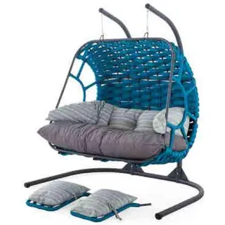 Hängekorb Schaukel Sessel  Hängestuhl Gartensessel Hängesessel Hängeschaukel - Blau