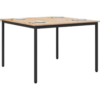vidaXL Esstisch Natur 110 x 110 x 75 cm Massives Kiefernholz - Braun
