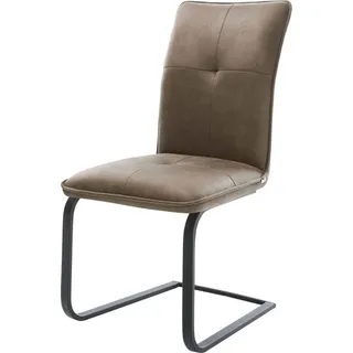 DeLife Freischwinger Maddy-Flex Mikrofaser Taupe Vintage Freischwinger flach Schwarz