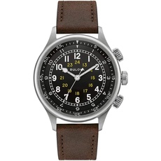 Bulova Herren Analog Automatik Uhr mit Leder Armband 96A245