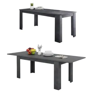 Ausziehbarer Esstisch Dkouamé, Ausziehbare Konsole bis zu 12 Sitzplätze, ausziehbare Konsole 100 % Italy, cm 160/210x90h75, Schiefer - Grau