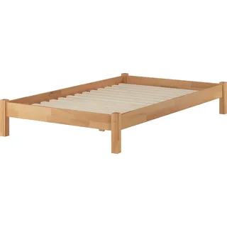 Futonbett Einzelbett natur 120x200 Bettrahmen Buche-Bettgestell massiv Zubehör wählbar V-60.84-12Rollrost inkl.