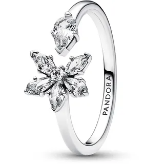 Pandora Timeless Funkelndes Herbarium Cluster Offener Ring aus Sterling Silber mit Cubic Zirkonia Timeless Collection, Größe 54,